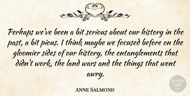 Anne Salmond Quote About Bit, Focused, History, Land, Maybe: Perhaps Weve Been A Bit...
