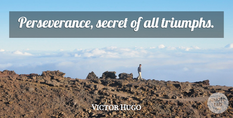 Victor Hugo Quote About Life, Encouraging, Perseverance: Perseverance Secret Of All Triumphs...