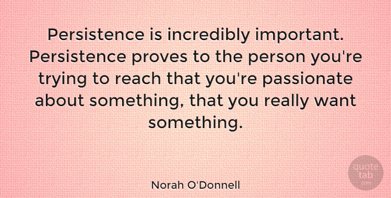 Norah O'Donnell Quote About Persistence, Want Something, Trying: Persistence Is Incredibly Important Persistence...