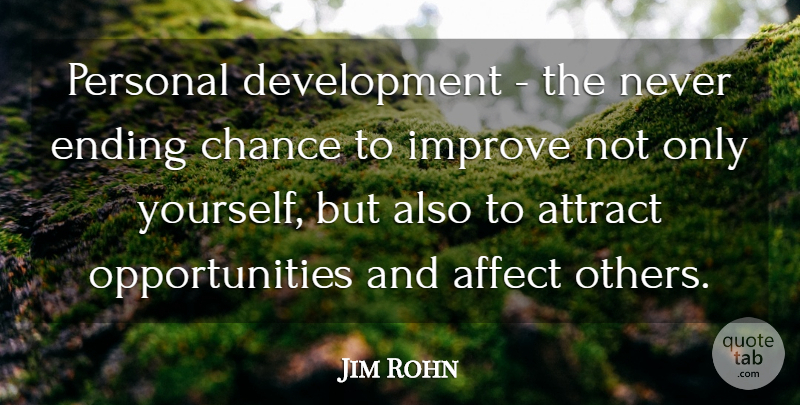 Jim Rohn Quote About Opportunity, Development, Chance: Personal Development The Never Ending...