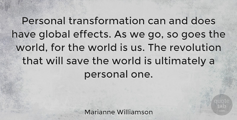 Marianne Williamson Quote About Love, Life, Change: Personal Transformation Can And Does...