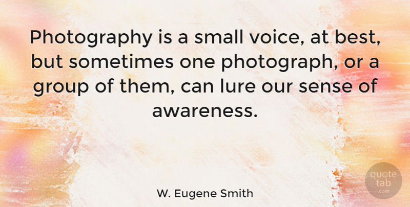 W. Eugene Smith Quote About Photography, Voice, Groups: Photography Is A Small Voice...