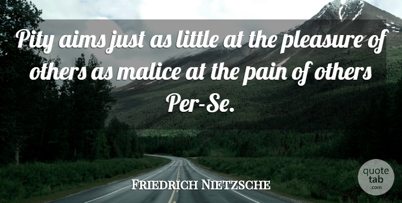 Friedrich Nietzsche Quote About Pain, Littles, Pity: Pity Aims Just As Little...
