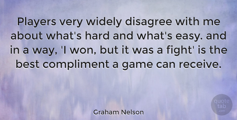 Graham Nelson Quote About Fighting, Player, Games: Players Very Widely Disagree With...