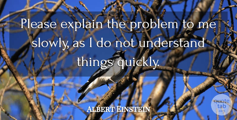 Albert Einstein Quote About Understanding, Problem, Please: Please Explain The Problem To...