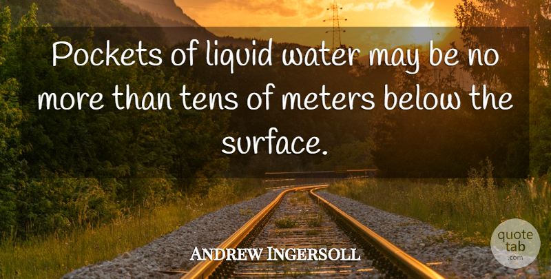 Andrew Ingersoll Quote About Below, Liquid, Pockets, Water: Pockets Of Liquid Water May...