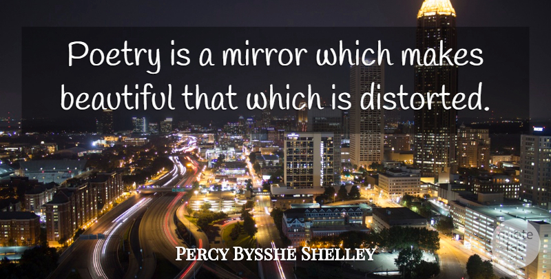 Percy Bysshe Shelley Quote About Beautiful, Mirrors, Poetry: Poetry Is A Mirror Which...