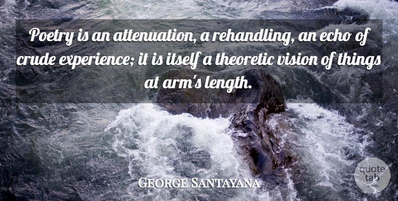 George Santayana Quote About Echoes, Vision, Arms: Poetry Is An Attenuation A...