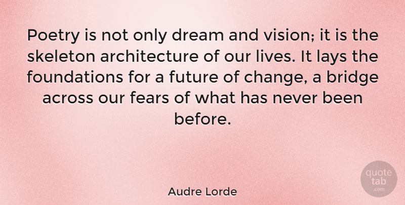 Audre Lorde Quote About Life, Dream, Skeletons: Poetry Is Not Only Dream...