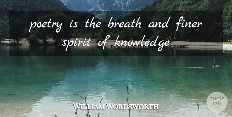 William Wordsworth Quote About Poetry, Spirit, Breaths: Poetry Is The Breath And...