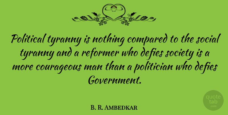 B. R. Ambedkar Quote About Motivational, Men, Political: Political Tyranny Is Nothing Compared...