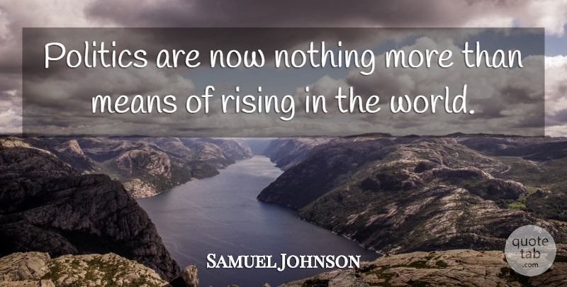 Samuel Johnson Quote About Mean, Liberty, Politics: Politics Are Now Nothing More...