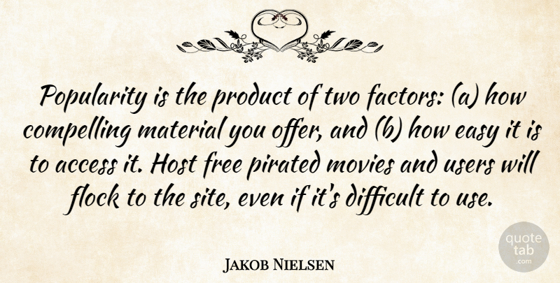 Jakob Nielsen Quote About Two, Use, Host: Popularity Is The Product Of...