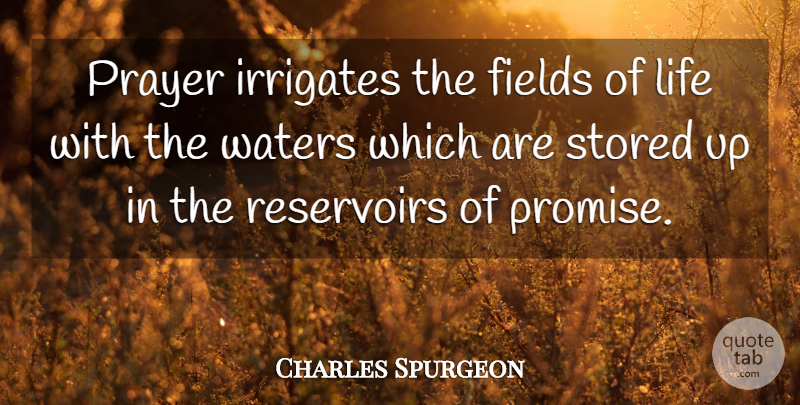 Charles Spurgeon Quote About Prayer, Water, Promise: Prayer Irrigates The Fields Of...