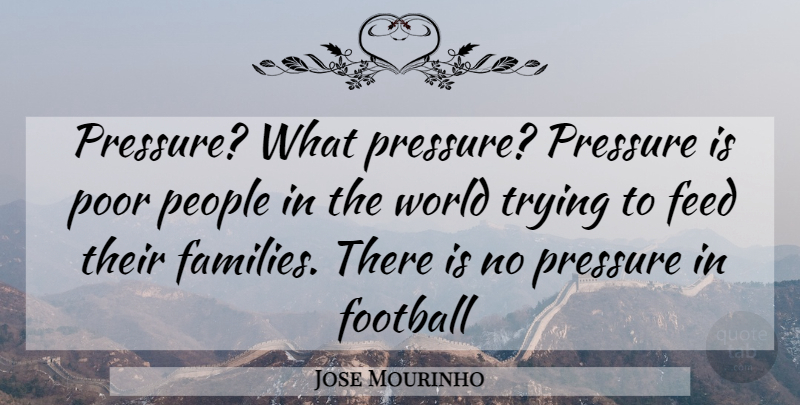 Jose Mourinho Quote About Football, People, Trying: Pressure What Pressure Pressure Is...