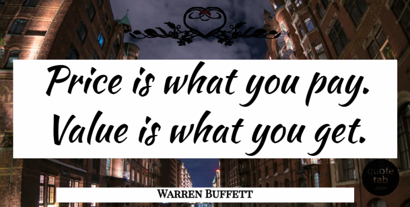 Warren Buffett Quote About Business, Inspiration, Intelligent: Price Is What You Pay...