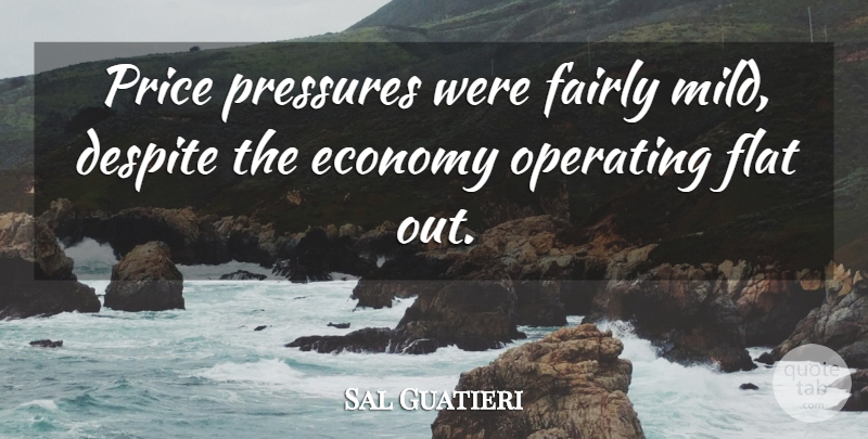 Sal Guatieri Quote About Despite, Economy, Fairly, Flat, Operating: Price Pressures Were Fairly Mild...
