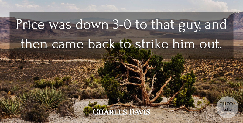 Charles Davis Quote About Came, Price, Strike: Price Was Down 3 0...