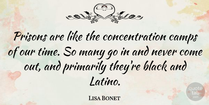 Lisa Bonet Quote About Black, Prison, Concentration: Prisons Are Like The Concentration...