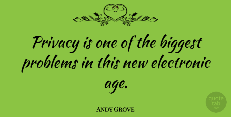 Andy Grove Quote About Age, Privacy, Problem: Privacy Is One Of The...