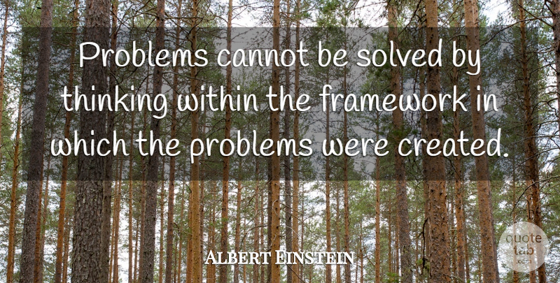 Albert Einstein Quote About Creativity, Thinking, Problem: Problems Cannot Be Solved By...