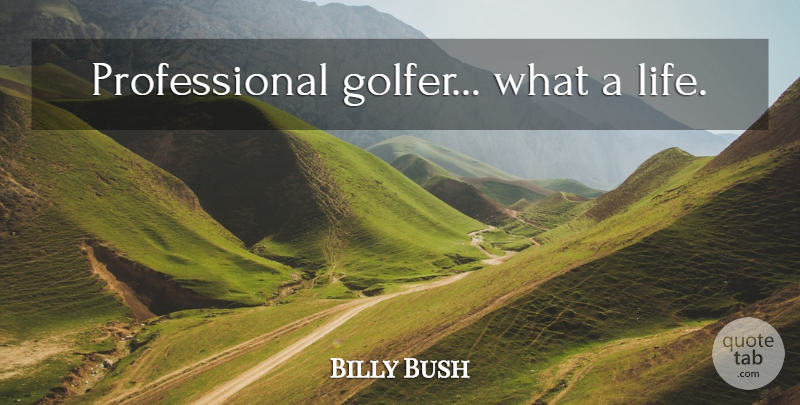 Billy Bush Quote About Golfers: Professional Golfer What A Life...