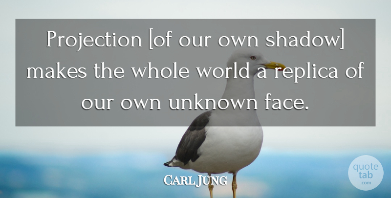 Carl Jung Quote About Shadow, World, Faces: Projection Of Our Own Shadow...