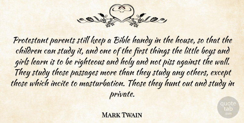 Mark Twain Quote About Bible, Girl, Children: Protestant Parents Still Keep A...