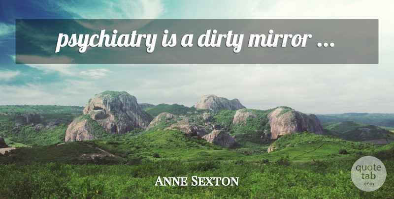 Anne Sexton Quote About Dirty, Mirrors, Psychiatry: Psychiatry Is A Dirty Mirror...