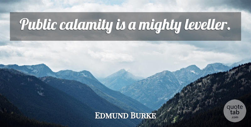 Edmund Burke Quote About Adversity, Calamity: Public Calamity Is A Mighty...