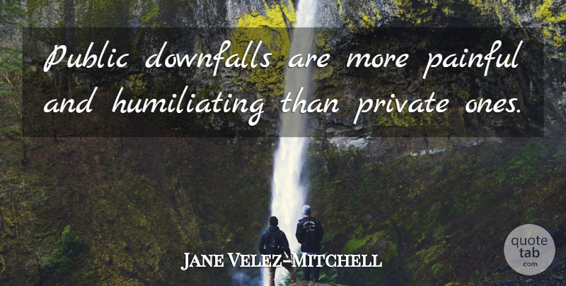 Jane Velez-Mitchell Quote About undefined: Public Downfalls Are More Painful...