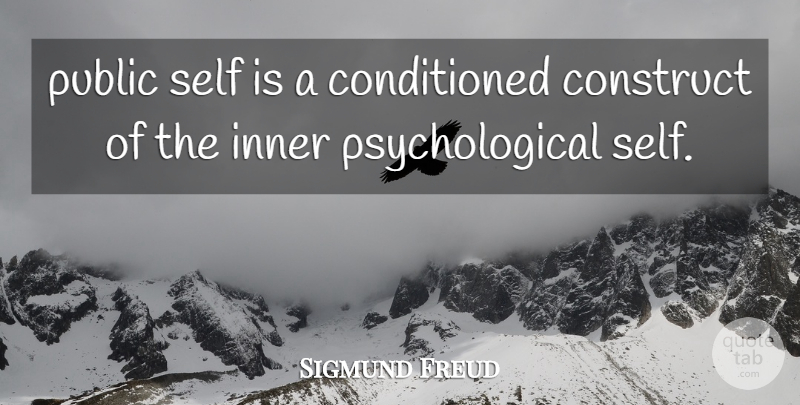 Sigmund Freud Quote About Self, Psychological, Constructs: Public Self Is A Conditioned...