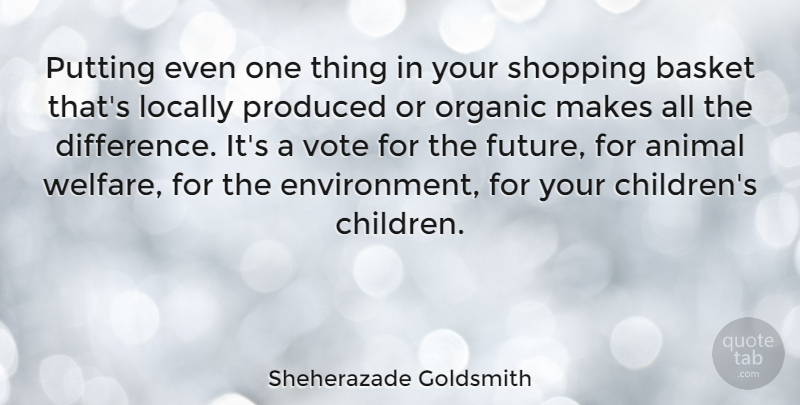 Sheherazade Goldsmith Quote About Basket, Future, Locally, Organic, Produced: Putting Even One Thing In...