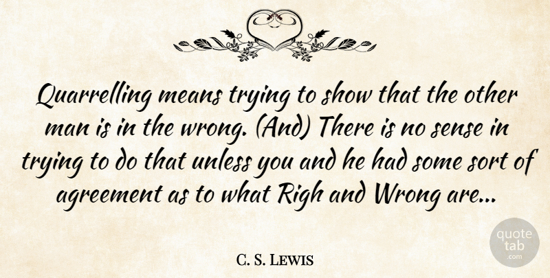 C. S. Lewis Quote About Mean, Men, Trying: Quarrelling Means Trying To Show...