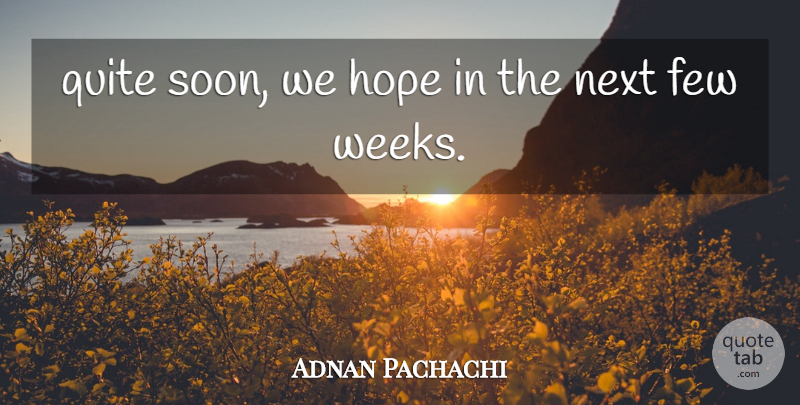 Adnan Pachachi Quote About Few, Hope, Next, Quite: Quite Soon We Hope In...