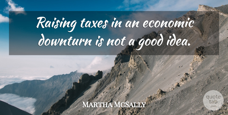 Martha McSally Quote About Ideas, Economic, Taxes: Raising Taxes In An Economic...