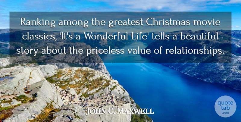 John C. Maxwell Quote About Among, Christmas, Greatest, Life, Priceless: Ranking Among The Greatest Christmas...