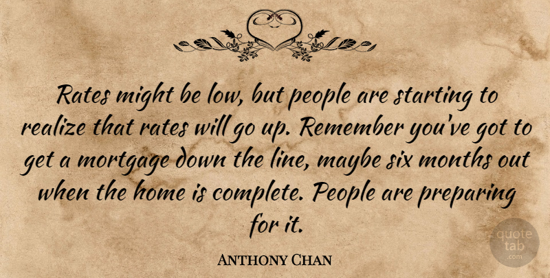Anthony Chan Quote About Home, Maybe, Might, Months, Mortgage: Rates Might Be Low But...