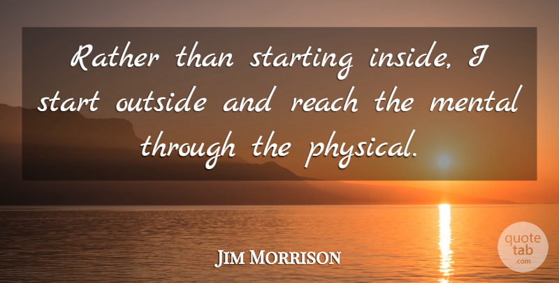 Jim Morrison Quote About Starting, Revolt: Rather Than Starting Inside I...