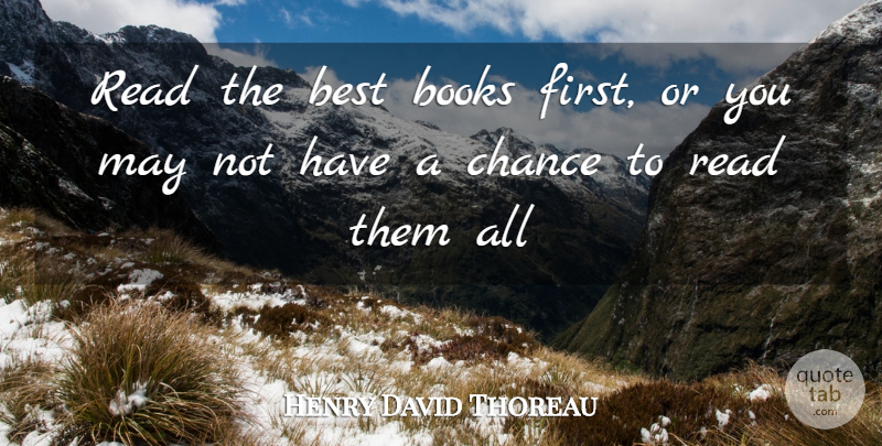 Henry David Thoreau Quote About Best, Books, Chance: Read The Best Books First...