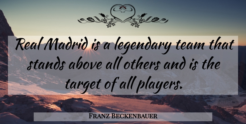Franz Beckenbauer Quote About Real, Team, Player: Real Madrid Is A Legendary...