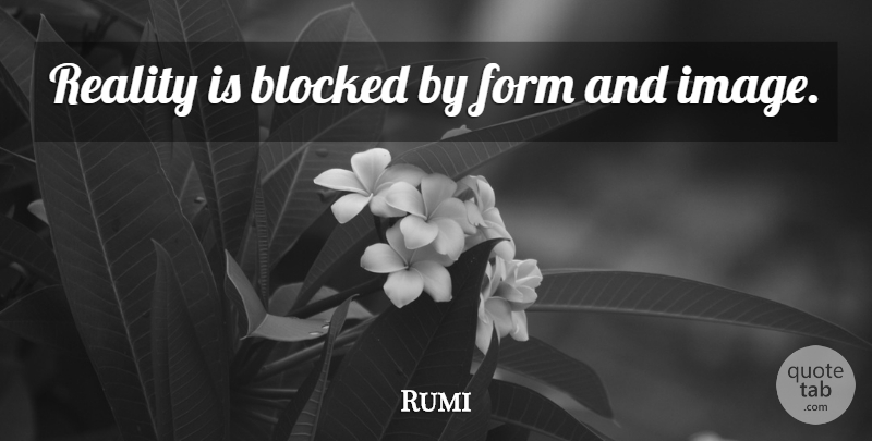 Rumi Quote About Love, Reality, Form: Reality Is Blocked By Form...
