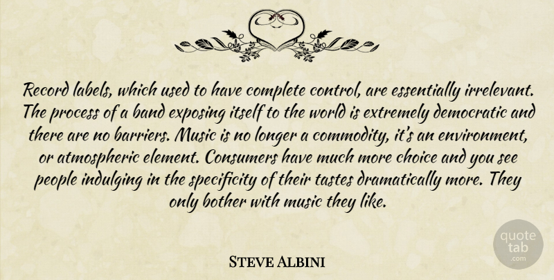 Steve Albini Quote About People, Choices, Labels: Record Labels Which Used To...