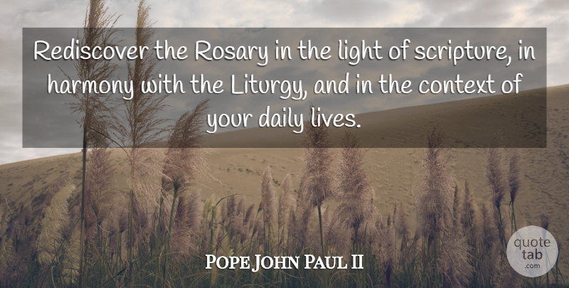 Pope John Paul II Quote About Light, Scripture, Rosary: Rediscover The Rosary In The...
