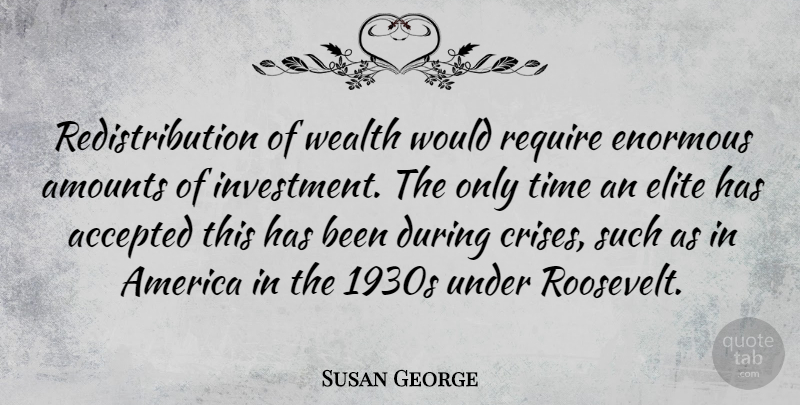 Susan George Quote About America, Wealth, Investment: Redistribution Of Wealth Would Require...