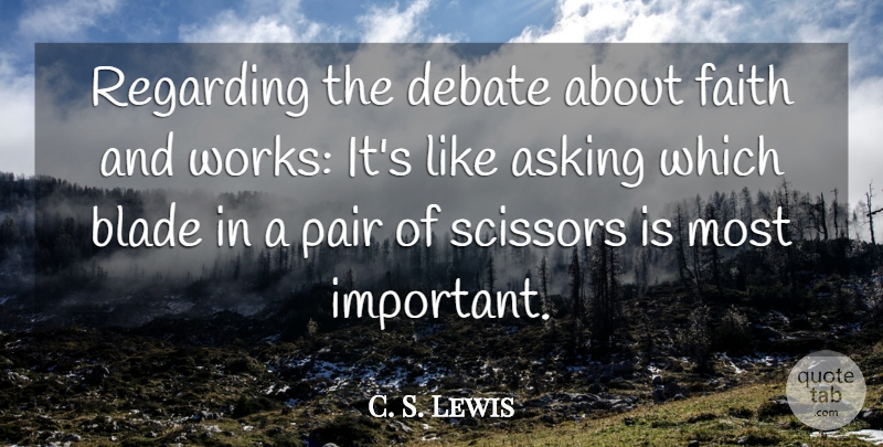 C. S. Lewis Quote About Wisdom, Important, Asking: Regarding The Debate About Faith...