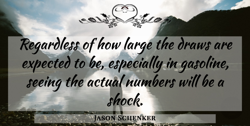 Jason Schenker Quote About Actual, Draws, Expected, Large, Numbers: Regardless Of How Large The...