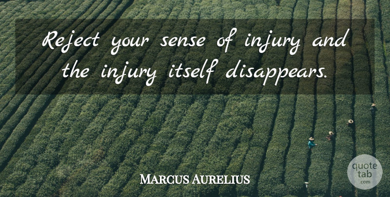 Marcus Aurelius Quote About Happiness, Sad, Broken Heart: Reject Your Sense Of Injury...