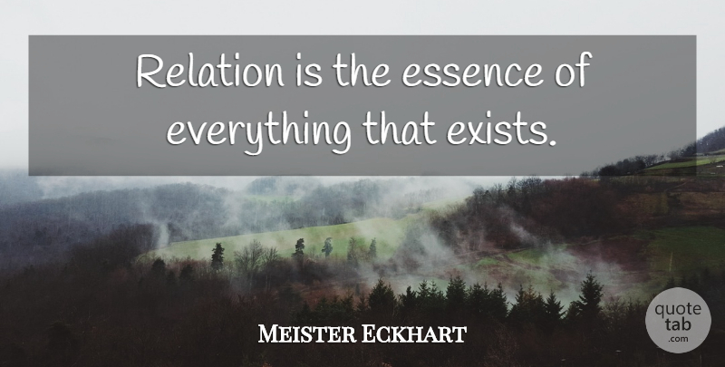 Meister Eckhart Quote About Essence, Community, Relation: Relation Is The Essence Of...