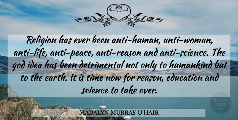 Madalyn Murray O'Hair Quote About Ideas, Doubt, Atheism: Religion Has Ever Been Anti...